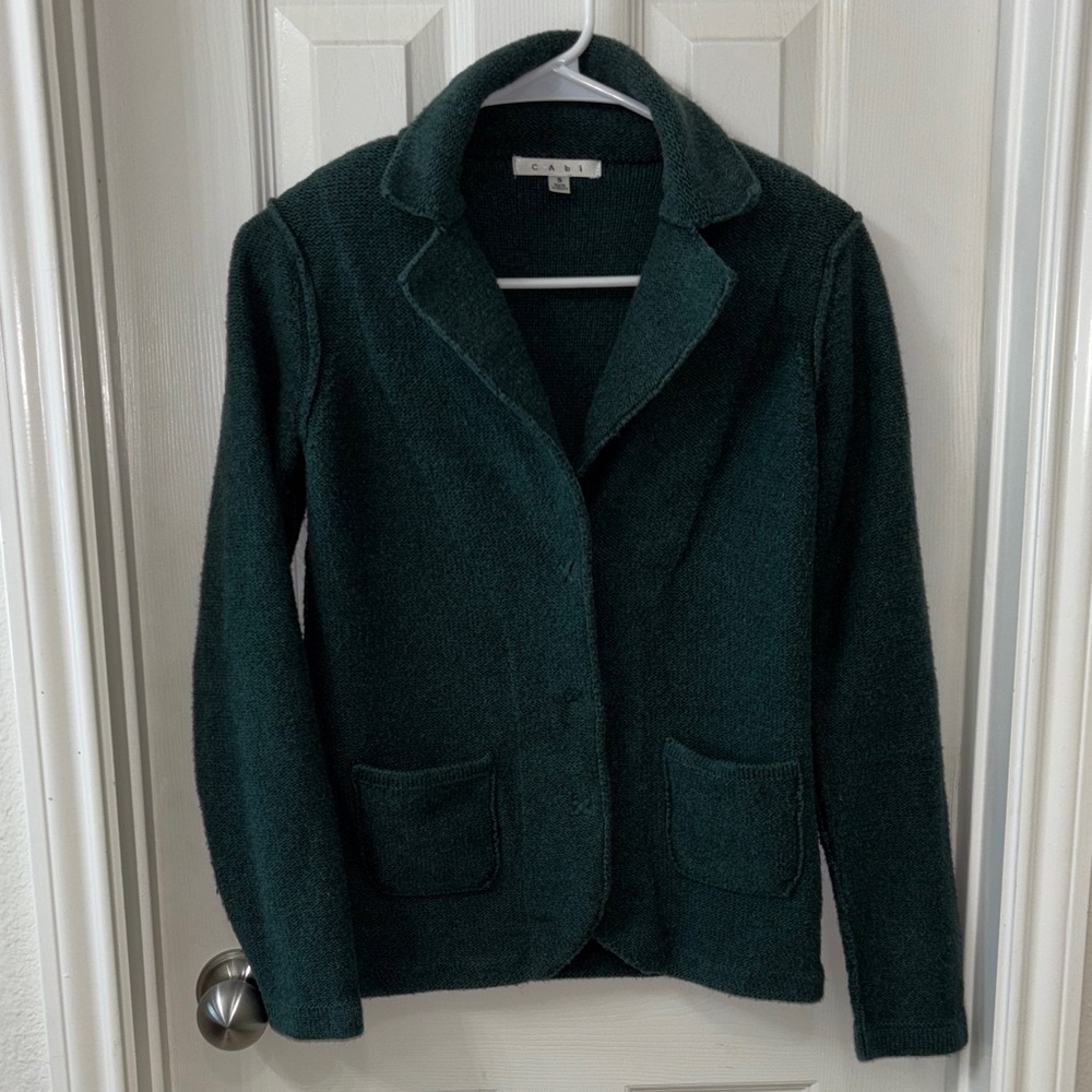 CAbi Women's Forest Green Blazer CAbi Knitted Blazer